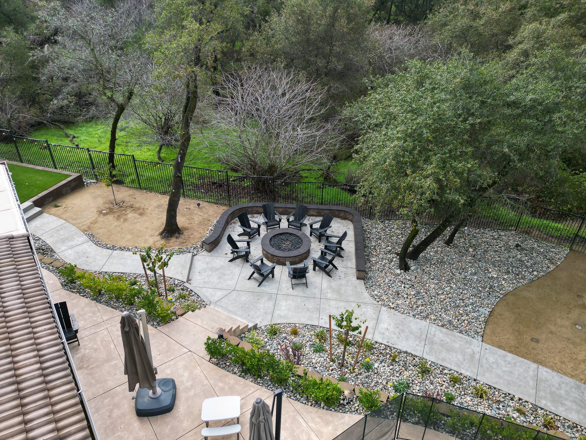 Outdoor kitchen and fireplace build in Sacramento backyard